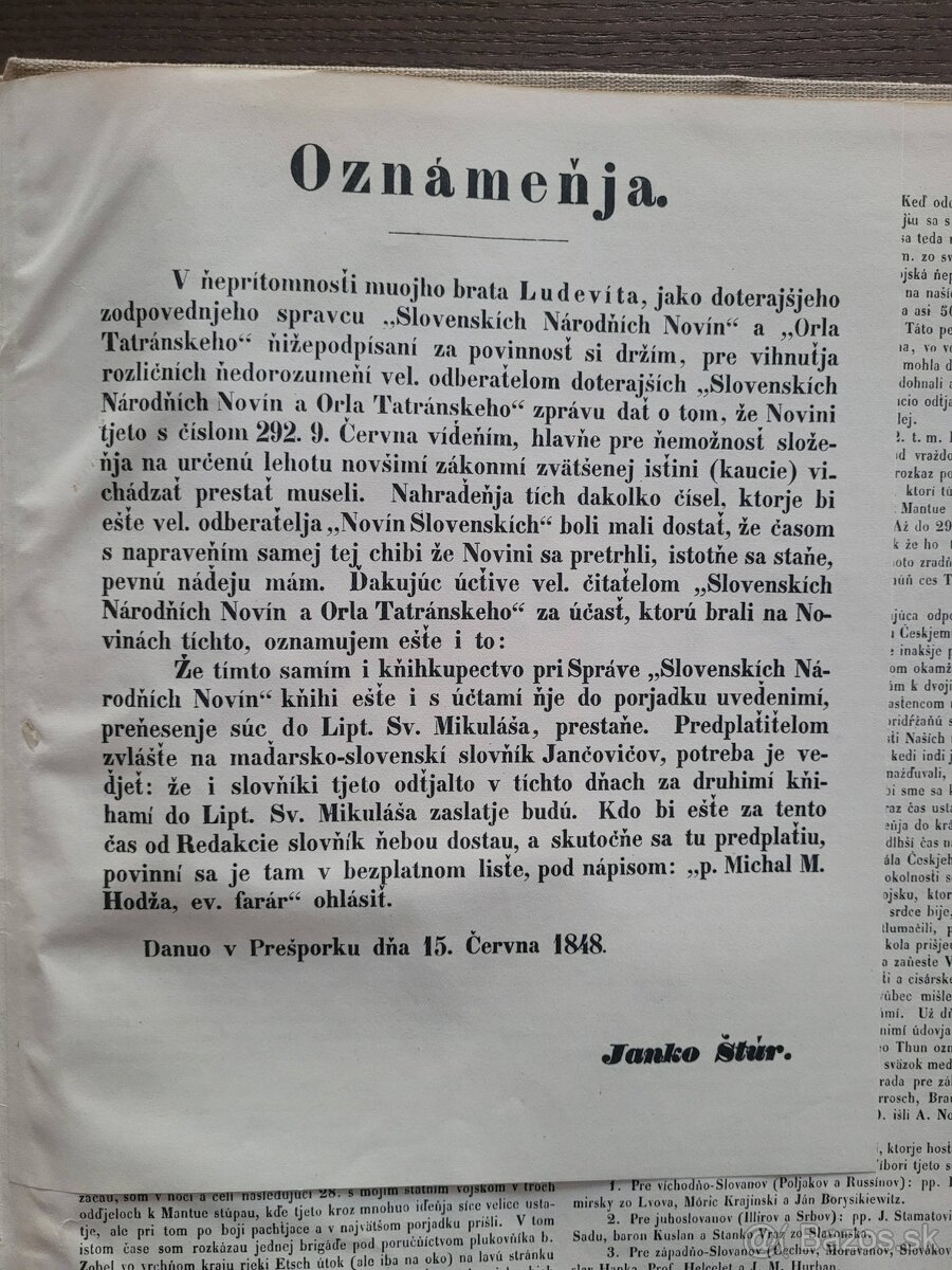 Slovenské národné noviny 1848 - 6