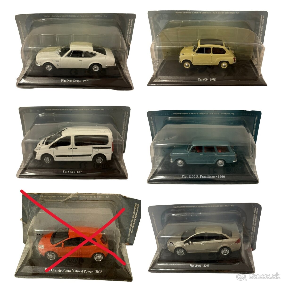 Kovové, zberateľské modely FIAT, mierka 1:43 - 6