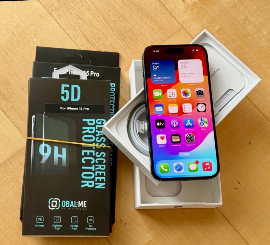 iPhone 15 Pro Blue Titanium BATERIE 100% TOP - 6