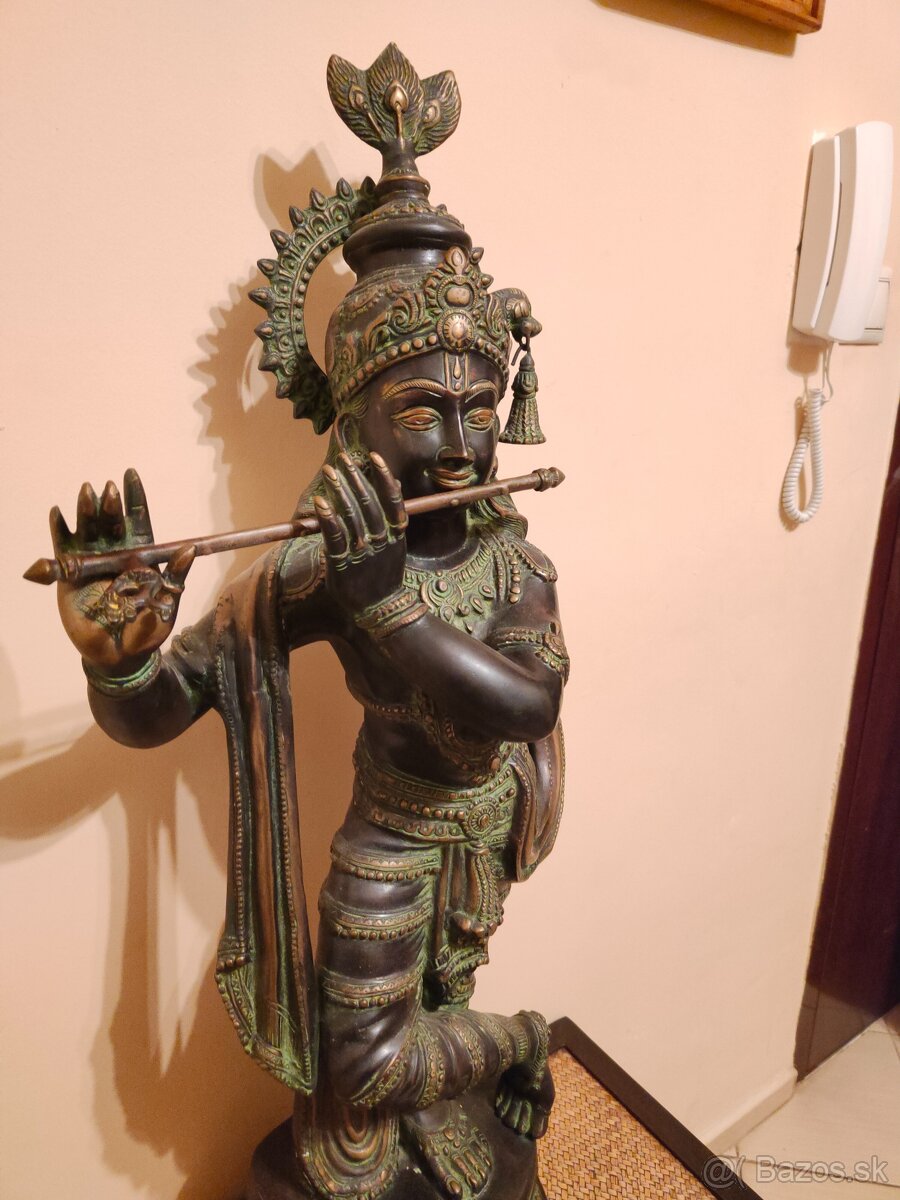 Veľká Socha pána Krišnu čierno hnedý - 6