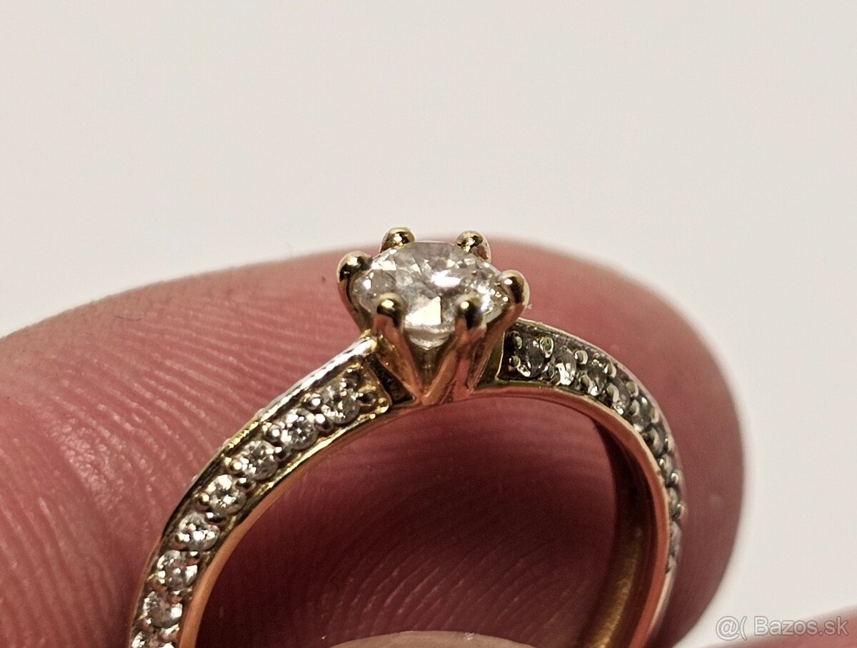 14k zlatý prsteň 0,63ct - 6