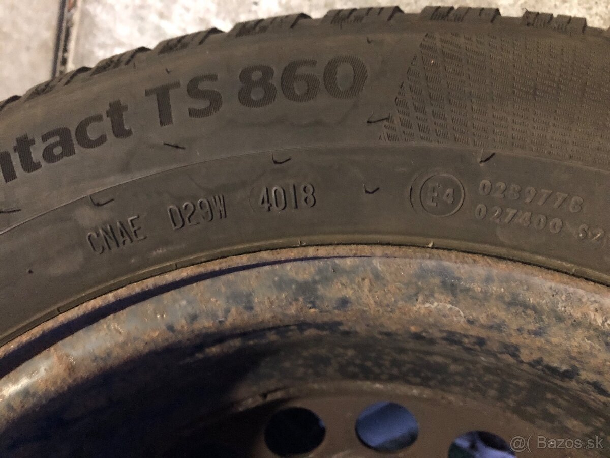 Predám disky R15 so zimnými pneumatikami Continental 195/65 - 6