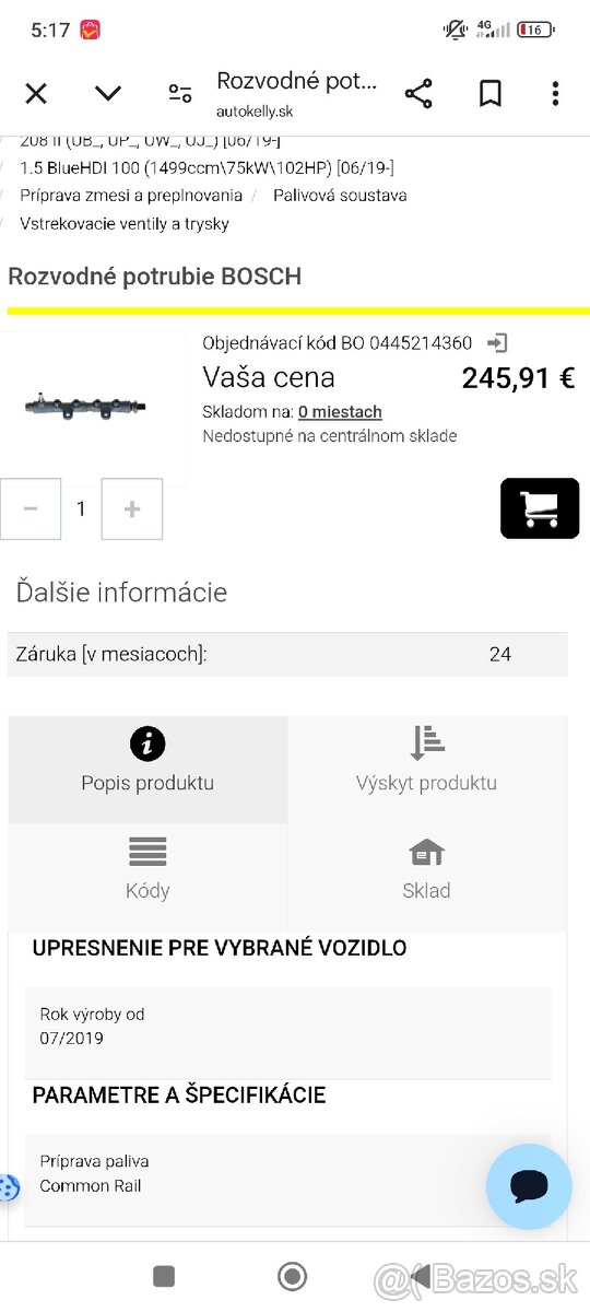 Vysokotlaká vstrekovacia rampa Bosch - 6