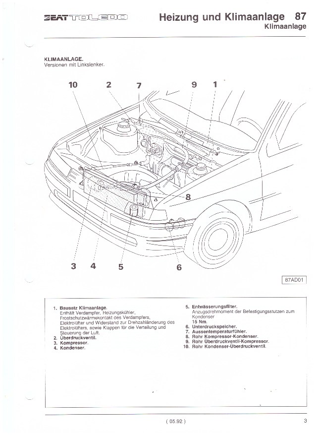 dielenská príručka SEAT TOLEDO 1991 -, 3. zväzok - 6