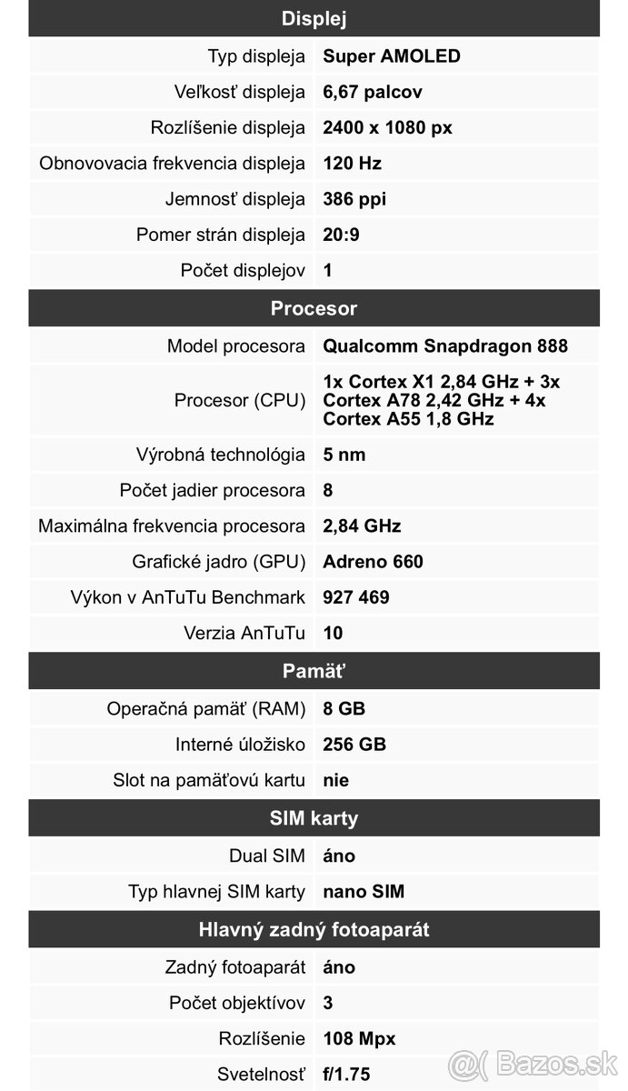 Xiaomi Mi 11i 8GB / 256GB Black - nový - 6