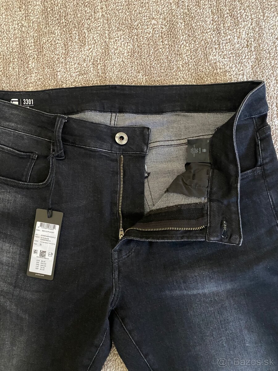 panske riflove sortky, kratasy g-star raw velkost W35 - 6