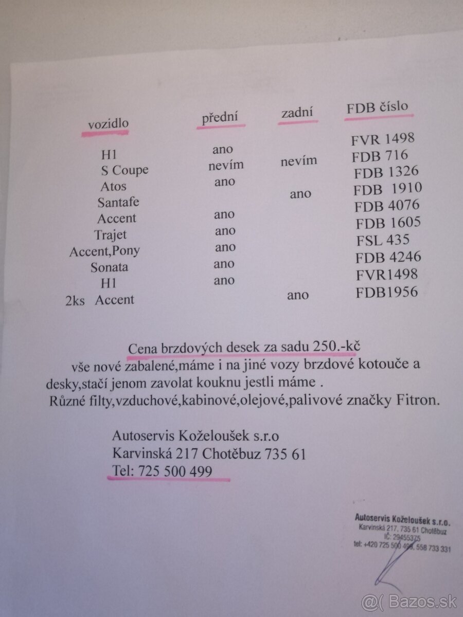 Brzdové kotouče, desky, obložení Ferodo - 6