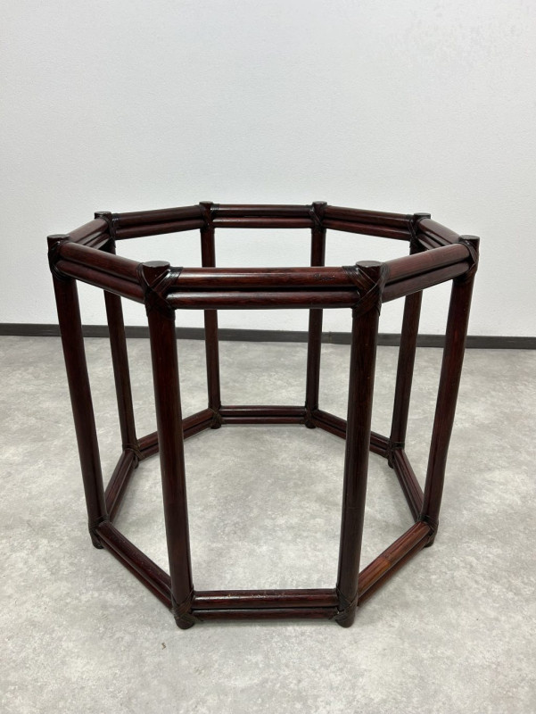 Dizajnový bambusový octagonal jedálenský stôl + 5ks stoličie - 6