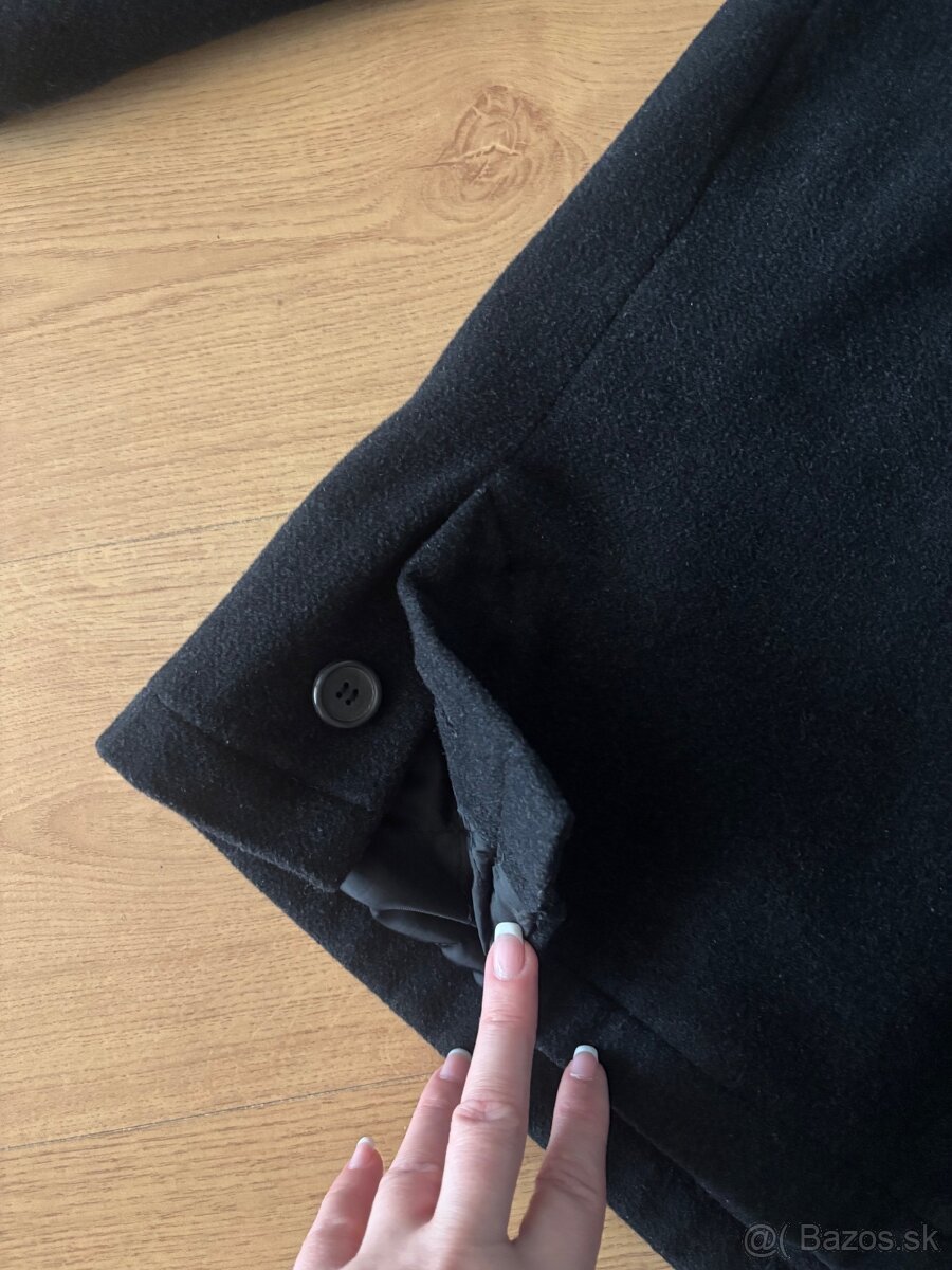 Pánsky vlnený kabát - čierny - 6