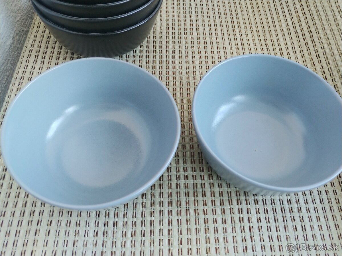 Porcelanove misky IKEA, objem 500 ml, farba cierna a modra - 6