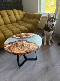 Epoxidovy stol , konferecny stolik priemer 59cm - 6