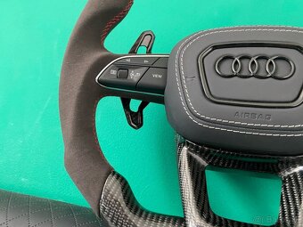 AUDI VOLANT KARBON - ALKANTARA - CERVENE ŠITIE - 6