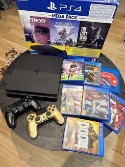 PlayStation 4 Slim + 2 ovládače + 7 hier + krabica - 6