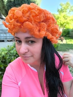 oranžová parochňa šašo klaun - 6