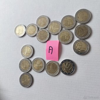 2 € pamätné mince z obehu Nemecko A,D,F,G,J - 6