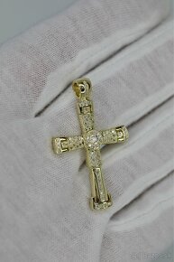 Zlatý prívesok krížik 585/14K zlato. Vaha:8,14g. - 6
