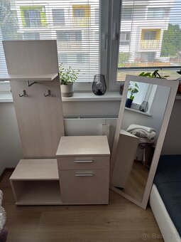 Kompletná sada do predsiene skrinky , zrkadlo, vesiak - 6