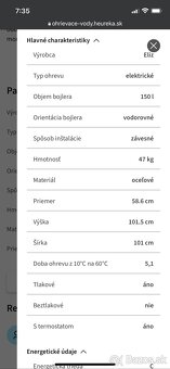 Ohrievač vody ELIZ EURO 150X - 6