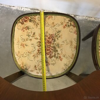 Retro starozitne Stolicky Halabala pruzinove 1950 Art Deco - 6
