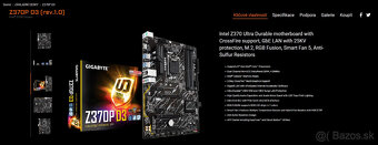 Doska GIGABYTE Z370P D3, chipset Z370, socket 1151 - 6