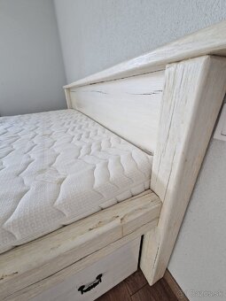 Manželská posteľ z masívu + matrac - 6