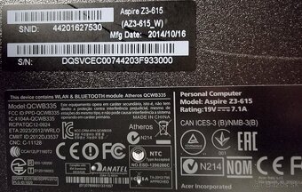 Predám počítač typu AllinOne - ACER Aspire Z3-615 - 6
