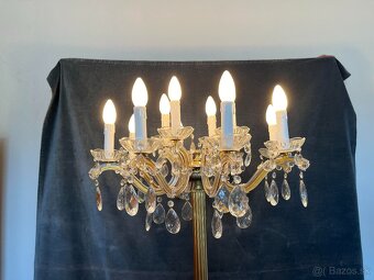 Stojaca lampa - mosadz, krištáľ - 6