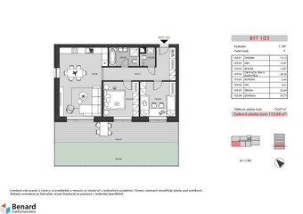 BD RELAX; 3 IZBOVÝ BYT; 1.NP; ZÁHRADKA; 98,12m2; - 6