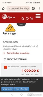 BEHRINGER DX 1000,klon Dynacord M1, Made In Germany - 6