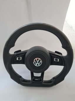 VOLANT VOLKSWAGEN R RLINE GTI - KOZA / KARBÓN CHROMOVE LOGO - 6