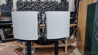 Biele reproduktory + stojany a reprokábel - 6