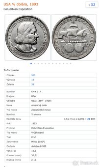 Pamätné strieborné mince USA - 6