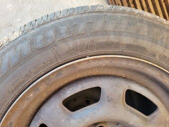 Predám letné pneumatiky na plechových diskoch R14 - 6