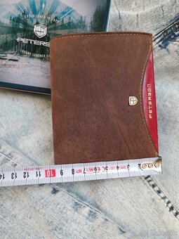 Kožená peňaženka PeTerson hnedo červená - 6