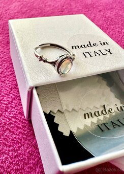 Nový strieborný vintage prsteň s opálom - 6