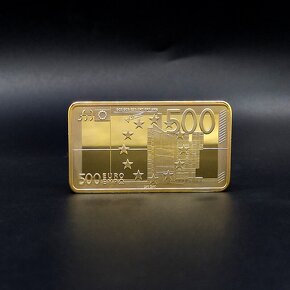 Pozlátená zlatá zberateľská tehlička - 500 € - 6