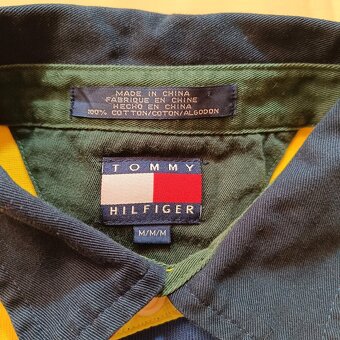 Tommy Hilfiger vintage 90s pruhovaná polokošeľa dlhý rukáv M - 6