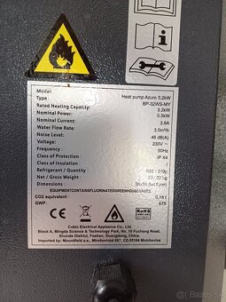 Predám tepelné čerpadlo na ohrev bazéna 3,2 kW - 6