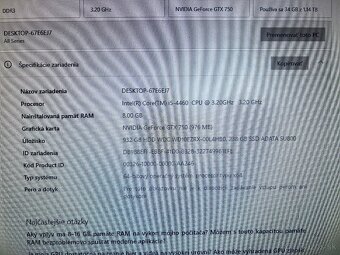 PC / intel i5-4460 / 8GB RAM / 256 SSD + 1TB / GTX 750 /500W - 6