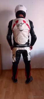 Kožená kombinéza Alpinestars + rukavice veľkosť cca na 180cm - 6