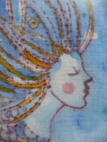 "Malá morská víla" - batika na plátne - 6