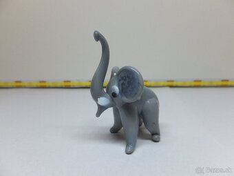 Set, staré skleněné figurky, slon, sněhulák, ježek. - 6