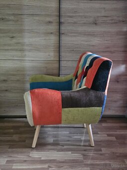 Dizajnové patchwork kreslo - 6
