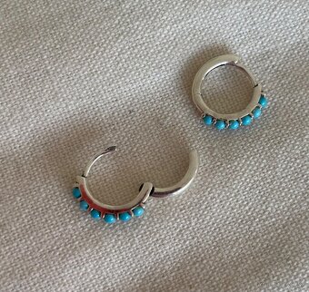 Strieborné náušnice s tyrkysom - 6