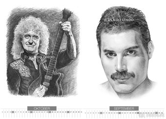 unikátny kreslený kalendár Freddie Mercury Queen - 6