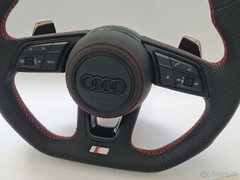 AUDI KOŽENÝ EXCLUSIVE ČERVENA NIT VOLANT + AIRBAG + F1 PADLA - 6