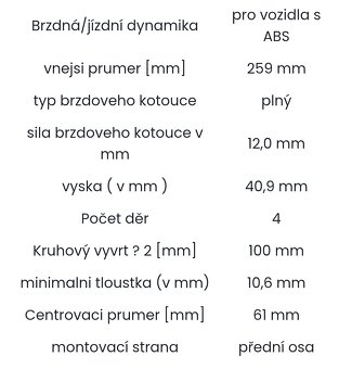 Predné brzdové kotúče Dacia Renault - 6