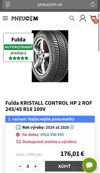 Zimné pneu 245/45 r18 sada - 6