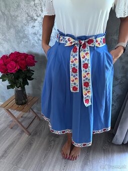 Folk ľudová sukňa A strihu S M L vlastná výroba - 6