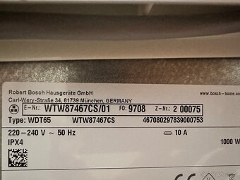 Susicka pradla BOSCH WTW87467CS - 6
